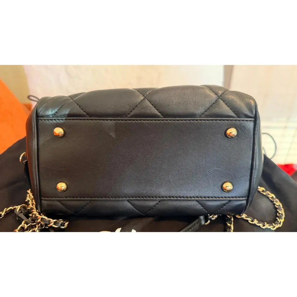 CHANEL BLACK QUILTED BOWLING CHAIN BAG - Picture 8 of 16
